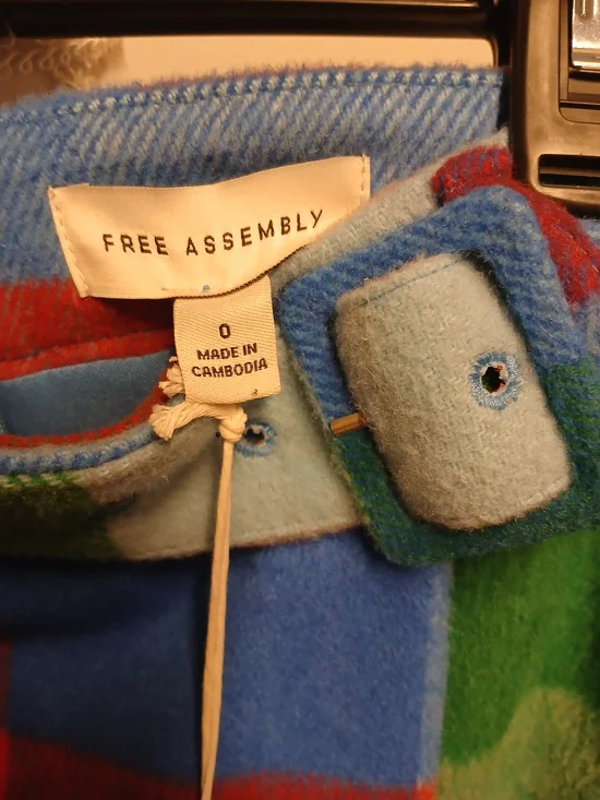 Free Assembly Plaid Mini Skirt in Blue, Red & Green NWT - Picture 5 of 6